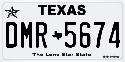 TX license plate DMR5674