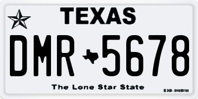TX license plate DMR5678