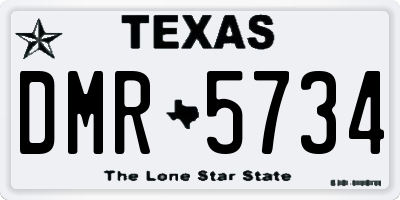 TX license plate DMR5734