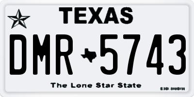 TX license plate DMR5743