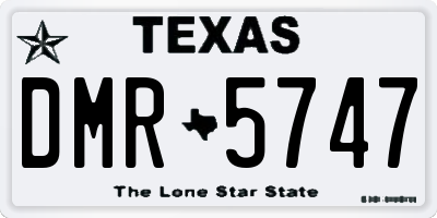 TX license plate DMR5747