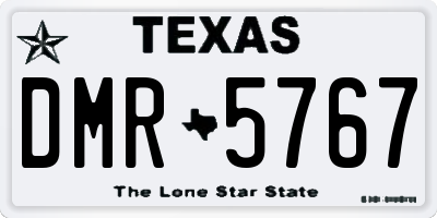 TX license plate DMR5767