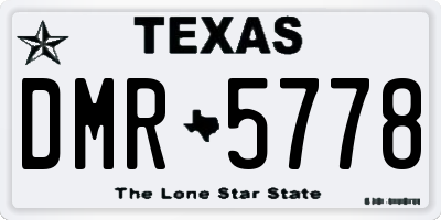 TX license plate DMR5778