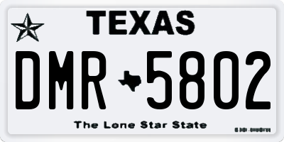 TX license plate DMR5802