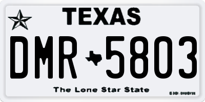TX license plate DMR5803