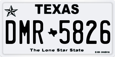 TX license plate DMR5826