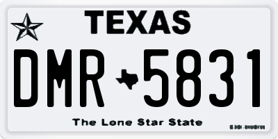 TX license plate DMR5831
