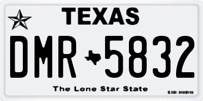 TX license plate DMR5832