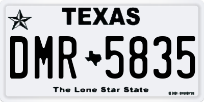 TX license plate DMR5835