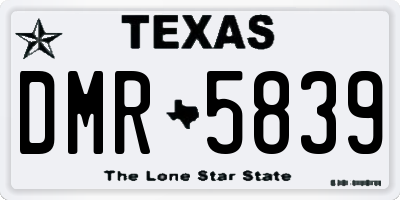TX license plate DMR5839