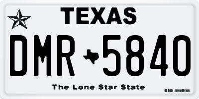 TX license plate DMR5840