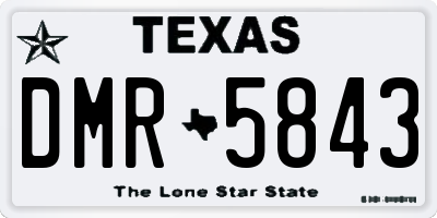 TX license plate DMR5843