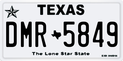 TX license plate DMR5849