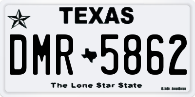 TX license plate DMR5862