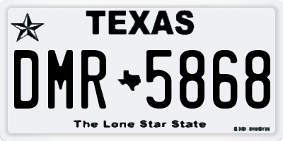 TX license plate DMR5868