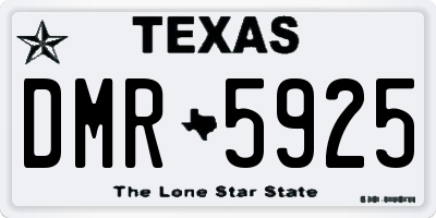TX license plate DMR5925