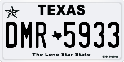 TX license plate DMR5933