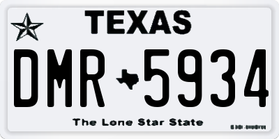 TX license plate DMR5934