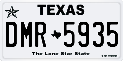 TX license plate DMR5935