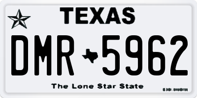 TX license plate DMR5962