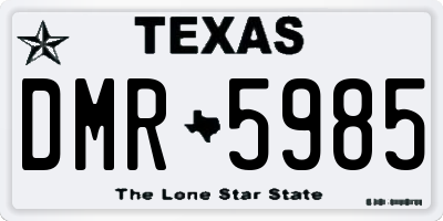 TX license plate DMR5985