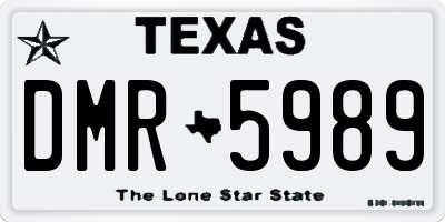 TX license plate DMR5989