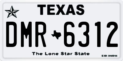 TX license plate DMR6312