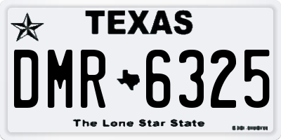 TX license plate DMR6325