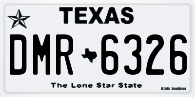 TX license plate DMR6326