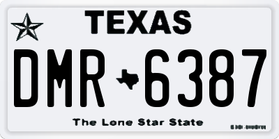 TX license plate DMR6387