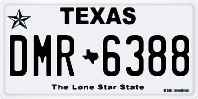 TX license plate DMR6388