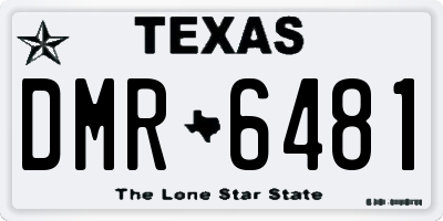 TX license plate DMR6481