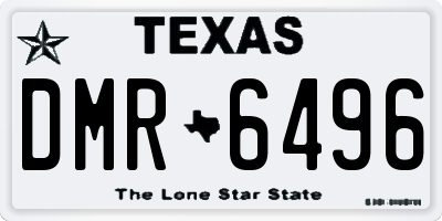 TX license plate DMR6496