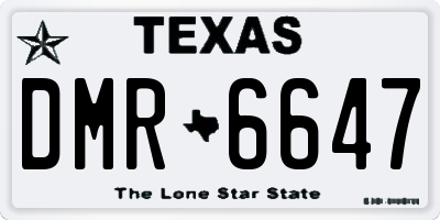 TX license plate DMR6647