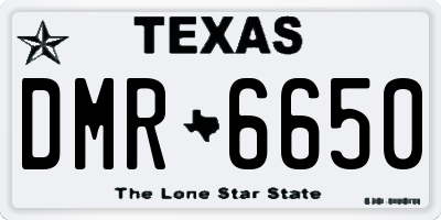 TX license plate DMR6650