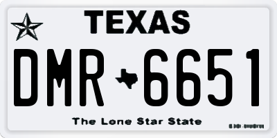 TX license plate DMR6651