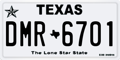 TX license plate DMR6701