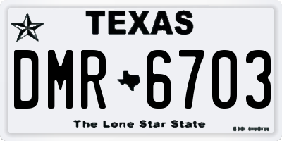 TX license plate DMR6703