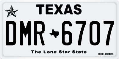 TX license plate DMR6707