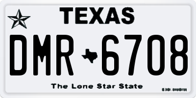 TX license plate DMR6708