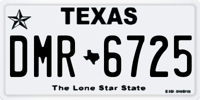 TX license plate DMR6725
