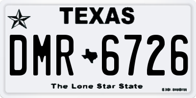 TX license plate DMR6726