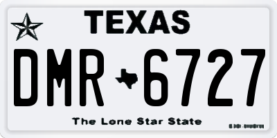 TX license plate DMR6727