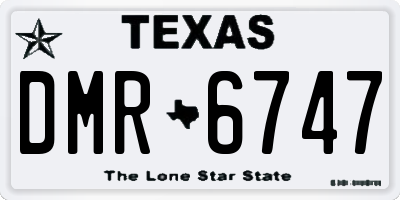 TX license plate DMR6747