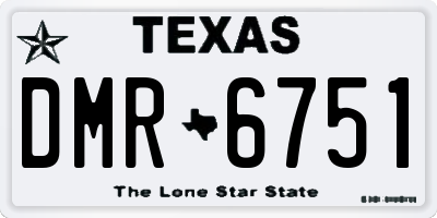 TX license plate DMR6751