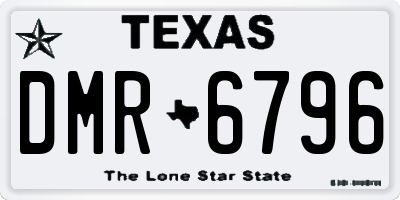 TX license plate DMR6796