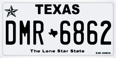 TX license plate DMR6862