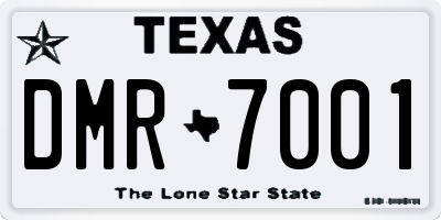 TX license plate DMR7001