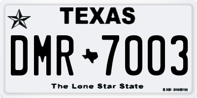 TX license plate DMR7003