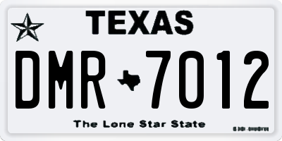 TX license plate DMR7012
